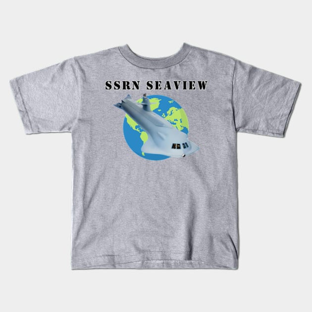 Voyage to the Bottom of the Sea - Seaview Kids T-Shirt by Desert Owl Designs